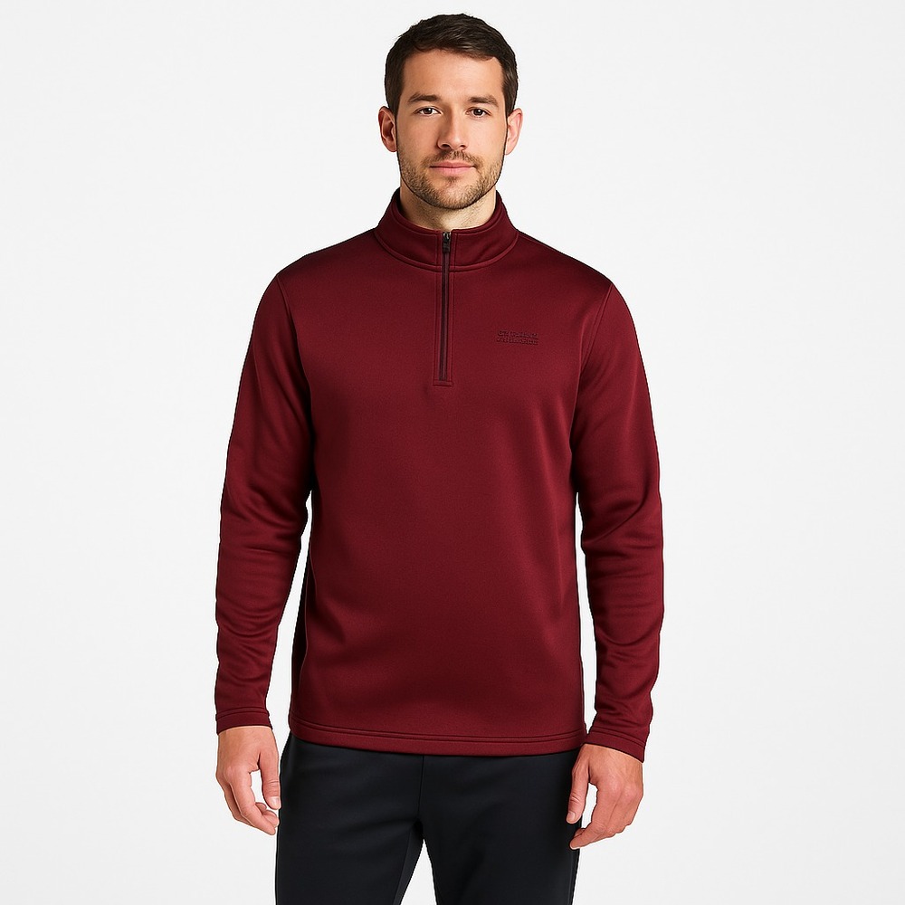 Under Armour Men's M Burgundy Quarter Zip Pullover Loose Fit ColdGear